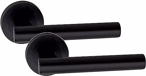 Golden Grace Straight T-Bar Door Handles and Latch in Matt Black – 3
