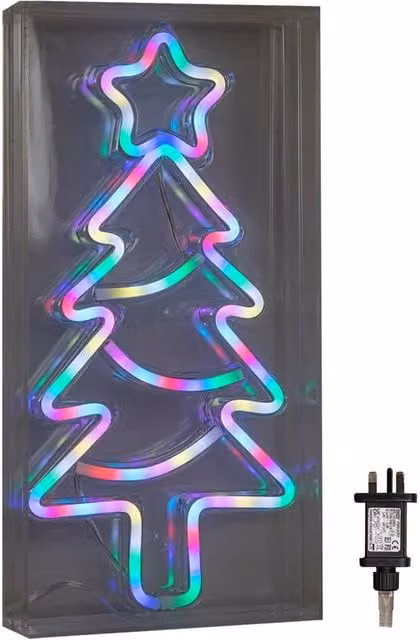 Samuel Alexander Multicolour RGB Neon Flex Christmas Tree LED Decoration with Remote Control, 30 cm – 2