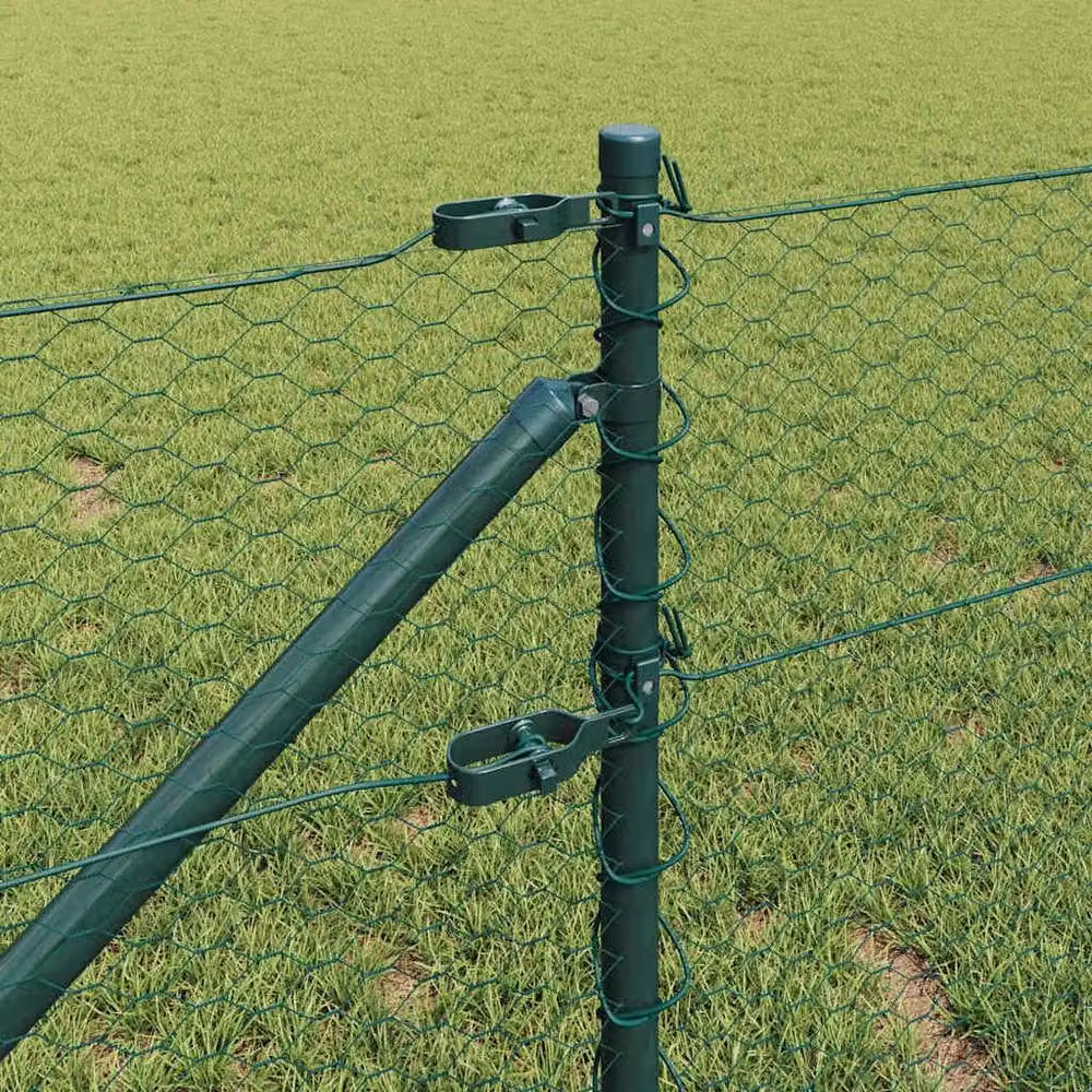 Berkfield Home Hexagon Steel Fence, Green, W: 0.8 m, L: 10 m – 3