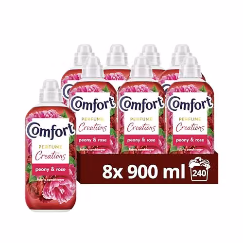 Comfort Creations Peony and Rose Fabric Conditioner, Pink, 8 x 900 ml – 1