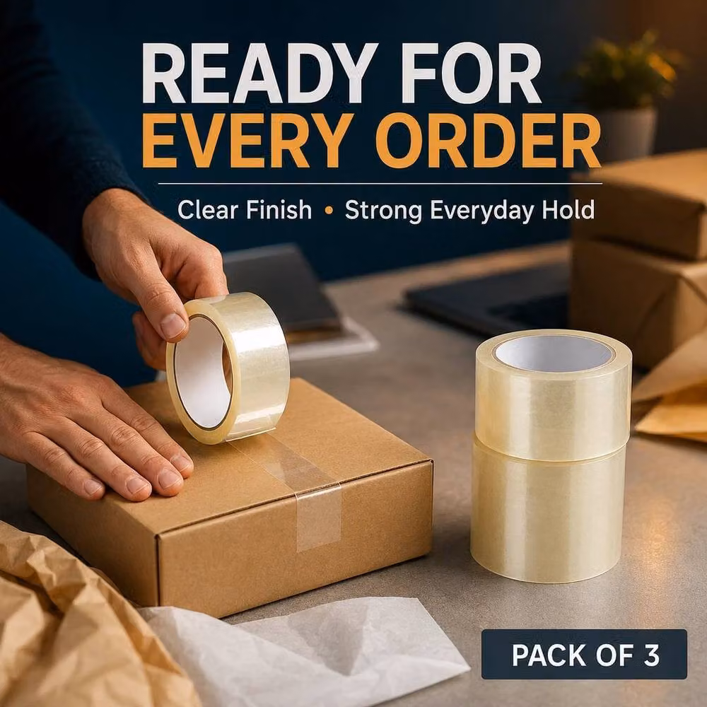 SPETLEK 3-Pack Heavy Duty Clear Parcel Tape, 48 mm x 66 m – 4