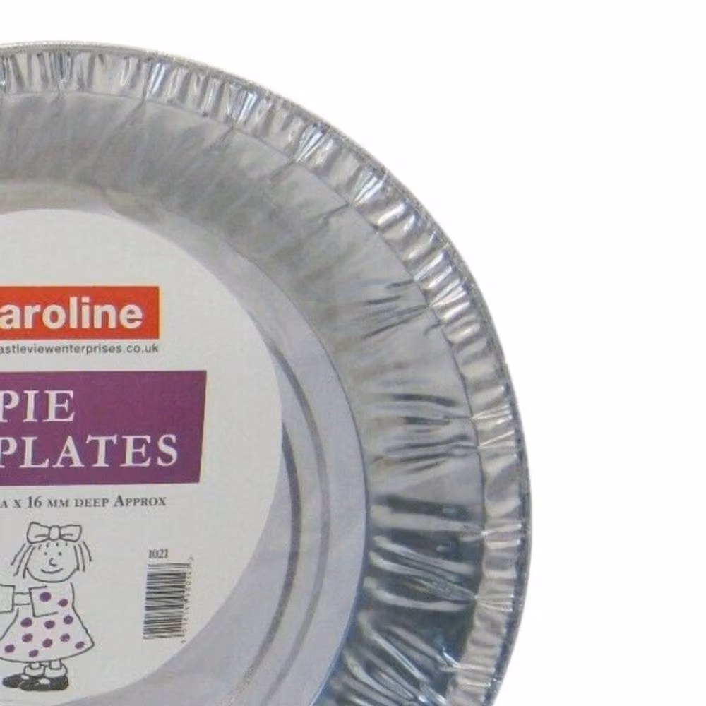 Caroline Round Aluminium Foil Pie Plates, Silver, Pack of 8 – 2