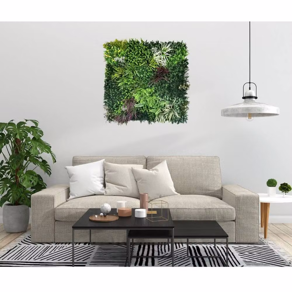 Ark Mat Wordsworth Artificial Plant Wall Panel, Green, W: 100 cm, H: 100 cm – 8