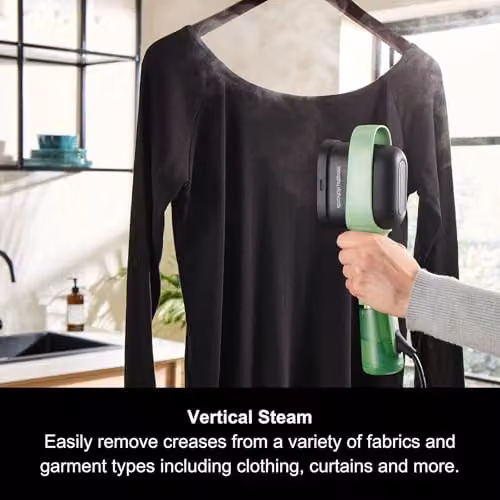 Morphy Richards Vibe Handheld Vertical Garment Steamer with Brush Attachment, Green – 3