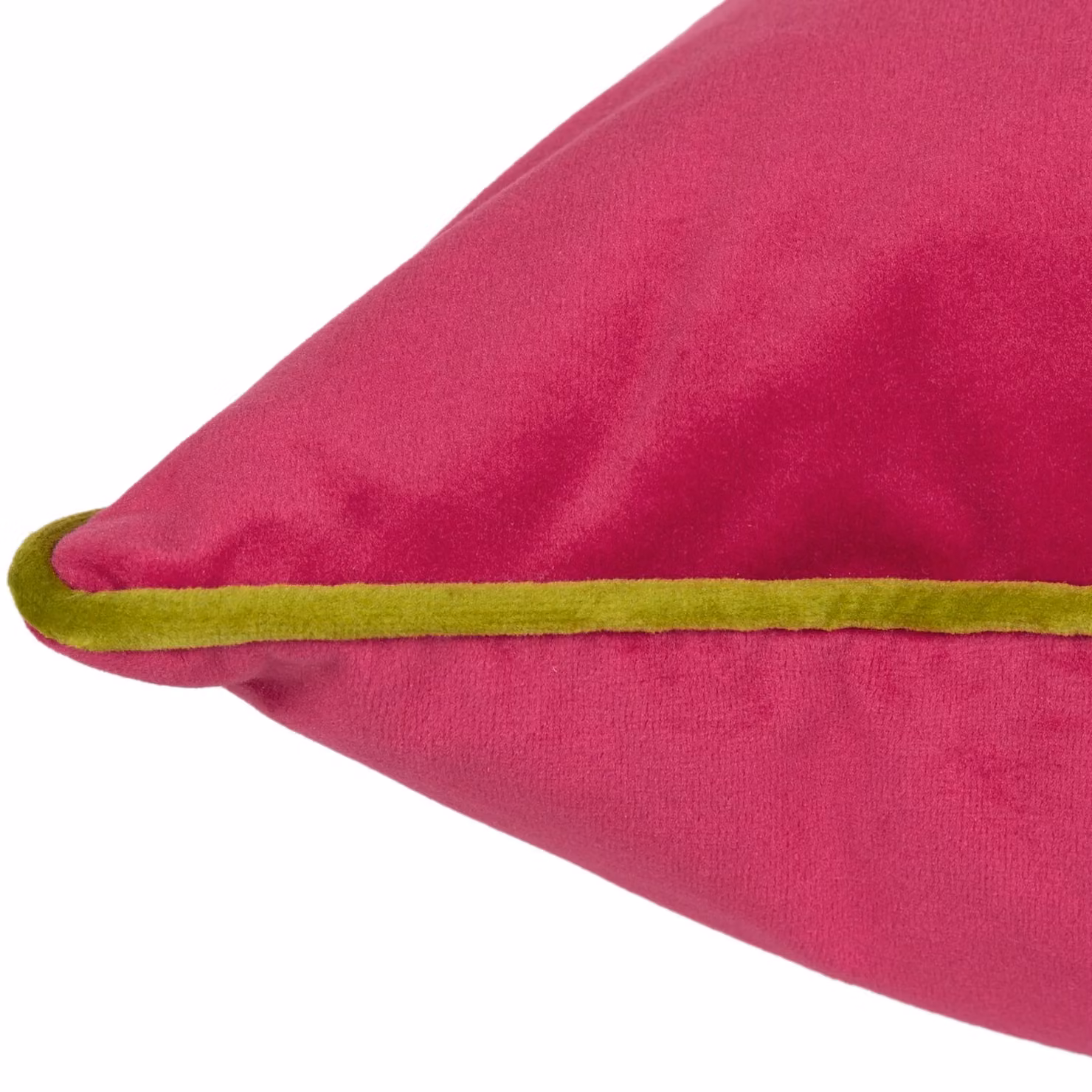 Furn Meridian Velvet Piped Square Cushion in Pink and Green, W/D/H: 45 x 45 x 45 cm – 4