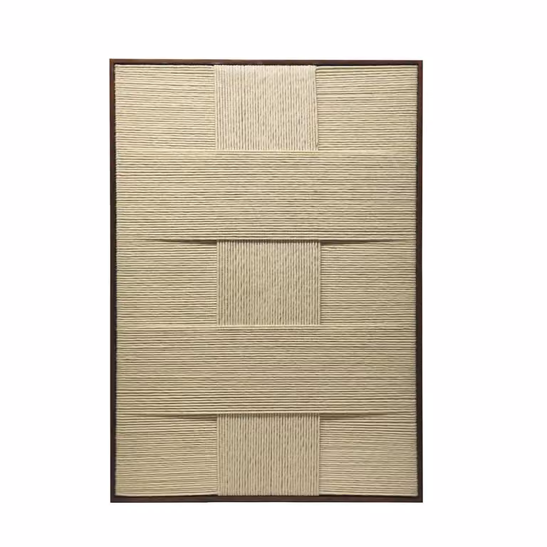 Dome Deco MAZE Artwork I Beige Abstract Geometric Graphic Rectangular Textile Wall Art
