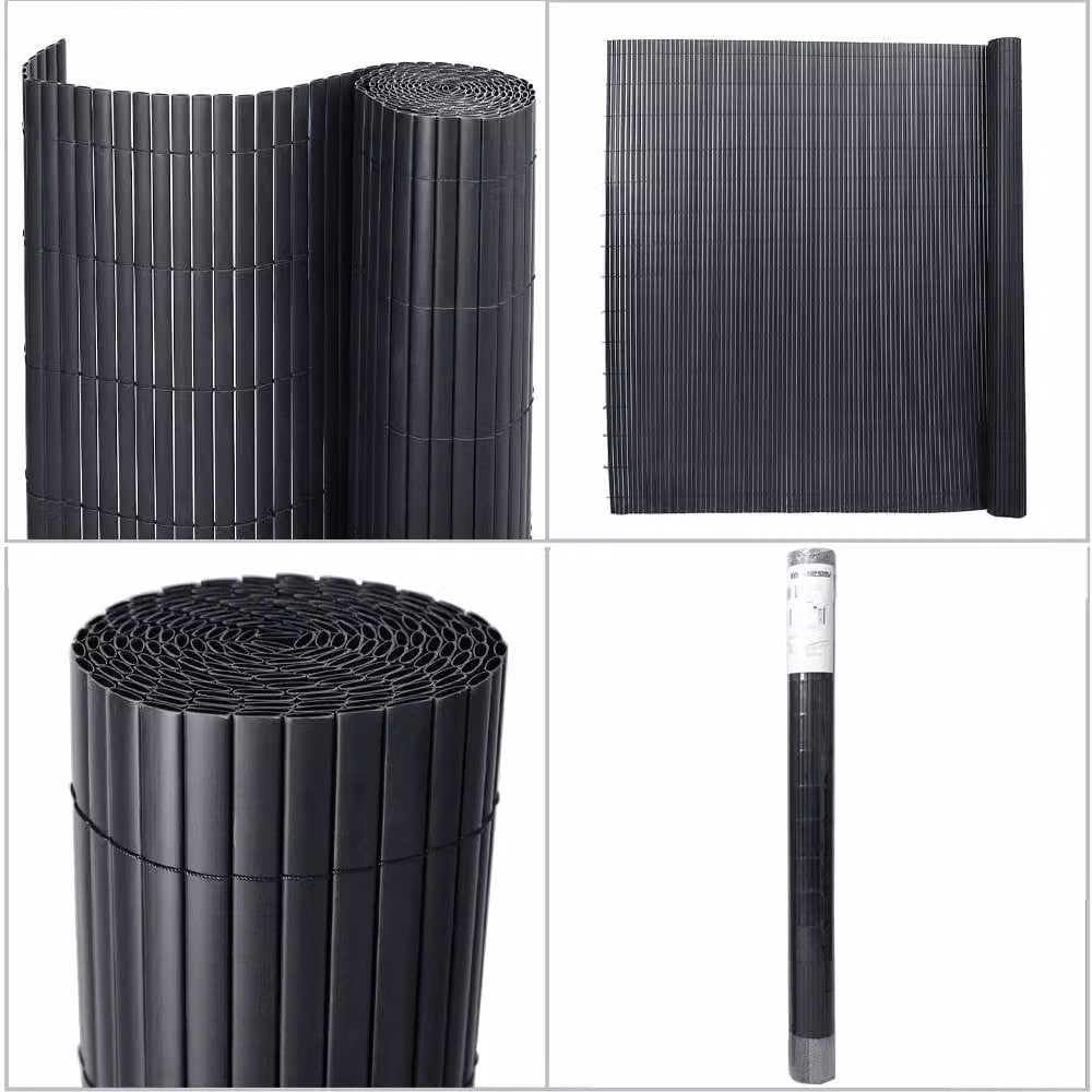Living and Home Dark Grey PVC Opaque Privacy Garden Fence Mat, W: 300 cm, H: 100 cm – 2