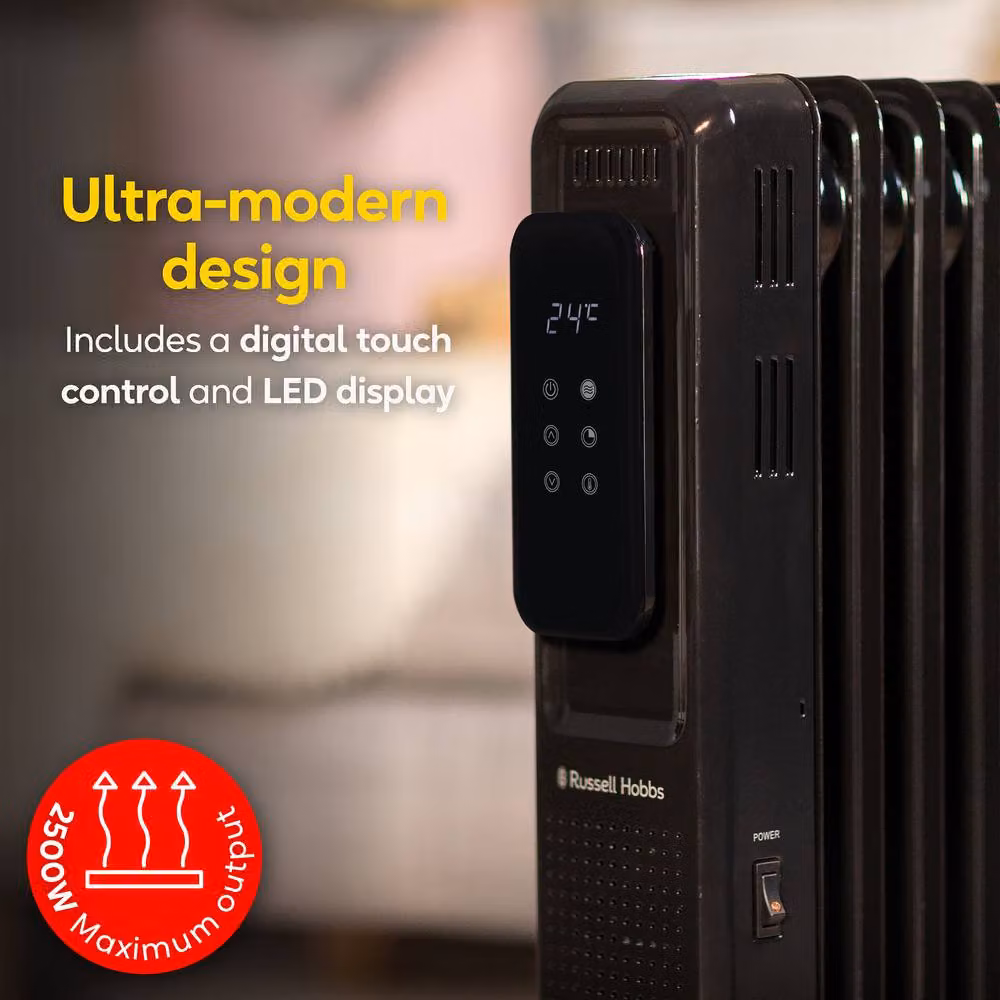 Russell Hobbs 2500W 11 Fin Oil Filled Radiator RHOFR2521-D in Black – 4