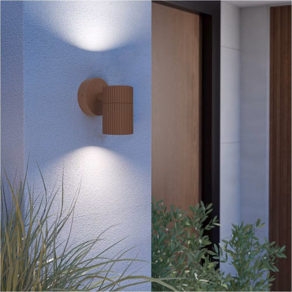 Loops 2 Pack Modern Brown Metal Up and Down Indoor Wall Lights – 3