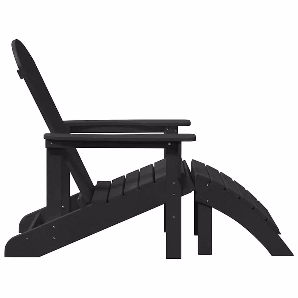 Berkfield Home Adirondack Chairs with Footrests, 2 Piece Set, Black HDPE – 6