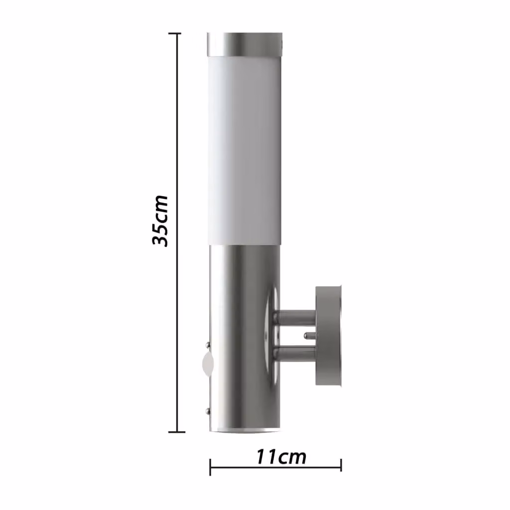 Berkfield Home Outdoor Wall Lamp with Motion Detector in Silver Stainless Steel – 2