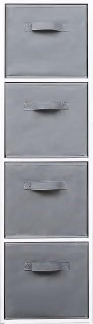 Home Garden Direct Jane 4 Cube Storage Box Shelving with Baskets in White and Grey
