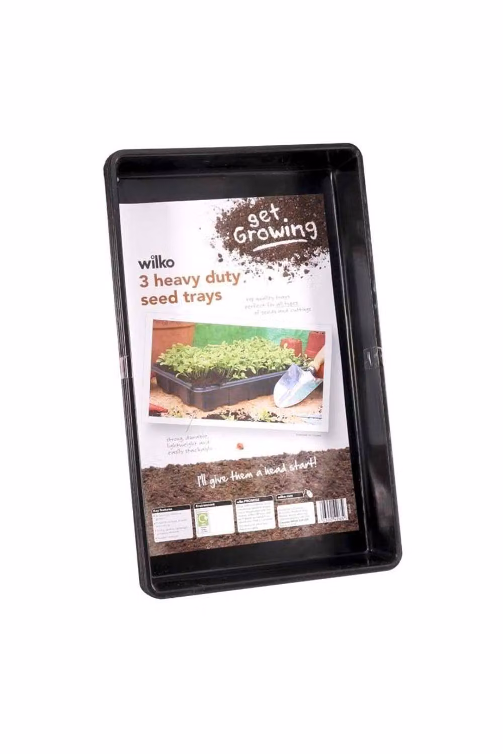 KDMD Black Heavy Duty Plastic Seed Tray Planter, 3 Pack – 2