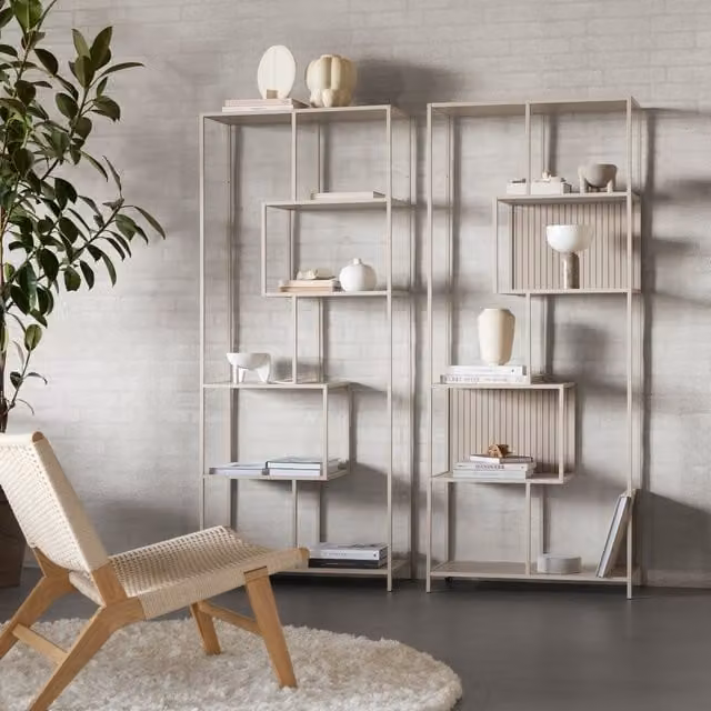Furniture To Go Seaford Bookcase with 5 Shelves in Oak and Grey