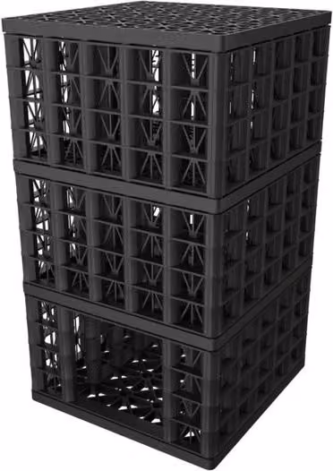 Rainsmart 65 Tonne Triple Inspection Channel Soakaway Crate, Black, 0.36 Cubic Metres