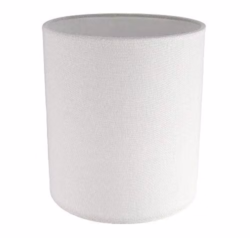 Happy Homewares White Linen Fabric Cylinder Lamp Shade, Height: 18 cm