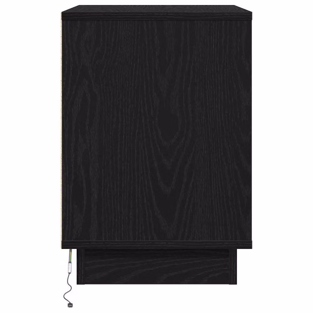 Berkfield Home Traditional Bedside Cabinets with Integrated LED Lighting, Black Oak, Set of 2, W: 50 cm, D: 34 cm, H: 50 cm – 6