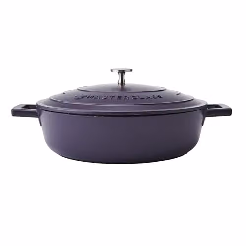 MasterClass Cast Aluminium Non-Stick Casserole Dish with Self-Basting Lid, Blue, Diameter: 28 cm, Volume: 4 l