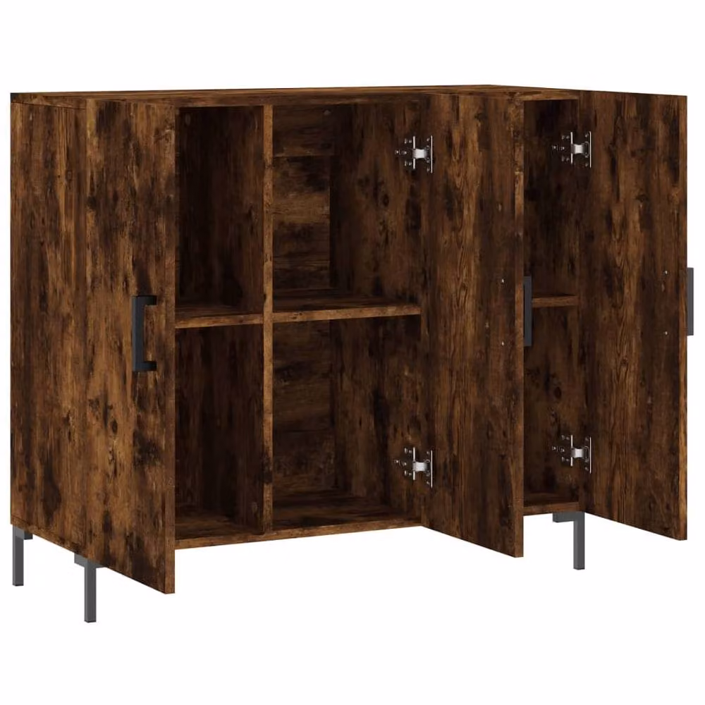Berkfield Home Modern Smoked Oak Sideboard in Brown, W/D/H: 90 x 34 x 80 cm – 4
