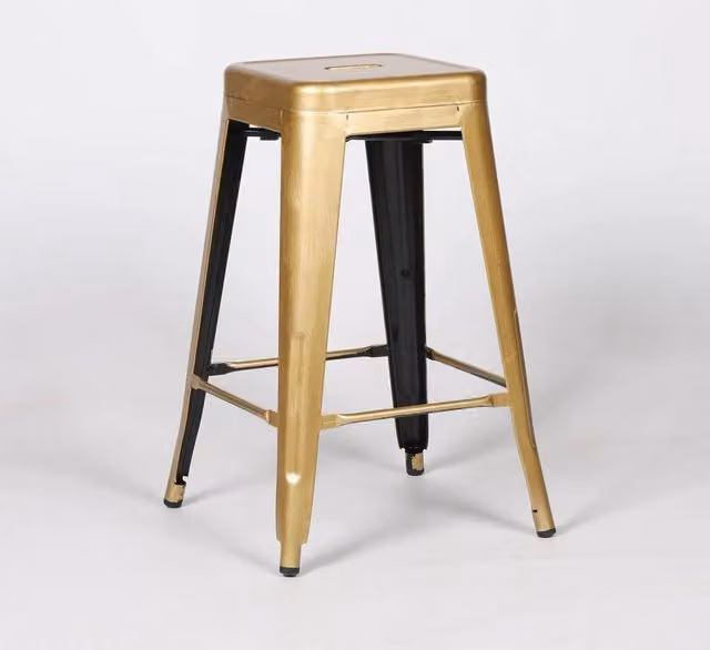 FORGEVIO Industrial Metal Bar Stool, Copper and Bronze, Height: 65.5 cm – 1