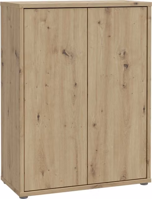 Furniture To Go Alice Springs Modern Shoe Cabinet with 2 Push-Open Doors in Butter Yellow Artisan Oak