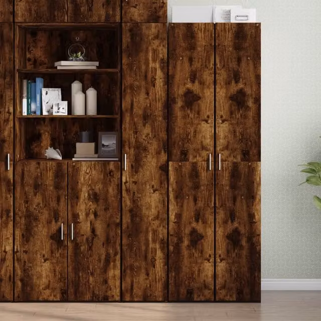 Berkfield Home Smoked Oak Highboard in Brown, W/D/H: 30 x 42.5 x 185 cm – 1