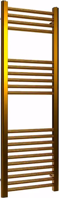 Lux Heat Polished Brass Wall Mounted Steel Towel Radiator, W: 120 cm, H: 40 cm