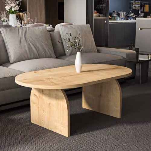DECOROTIKA Mono Rectangular Coffee Table in Oak, W: 120 cm, D: 60 cm, H: 43 cm – 1