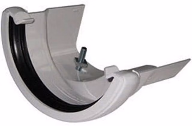 FloPlast 112mm Round Iron Ogee Right Hand Guttering Adaptor, White or Grey