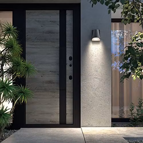 Forlight Kala Outdoor Down Wall Lamp in Urban Grey with Semitransparent Finish, IP44 Rated – 2