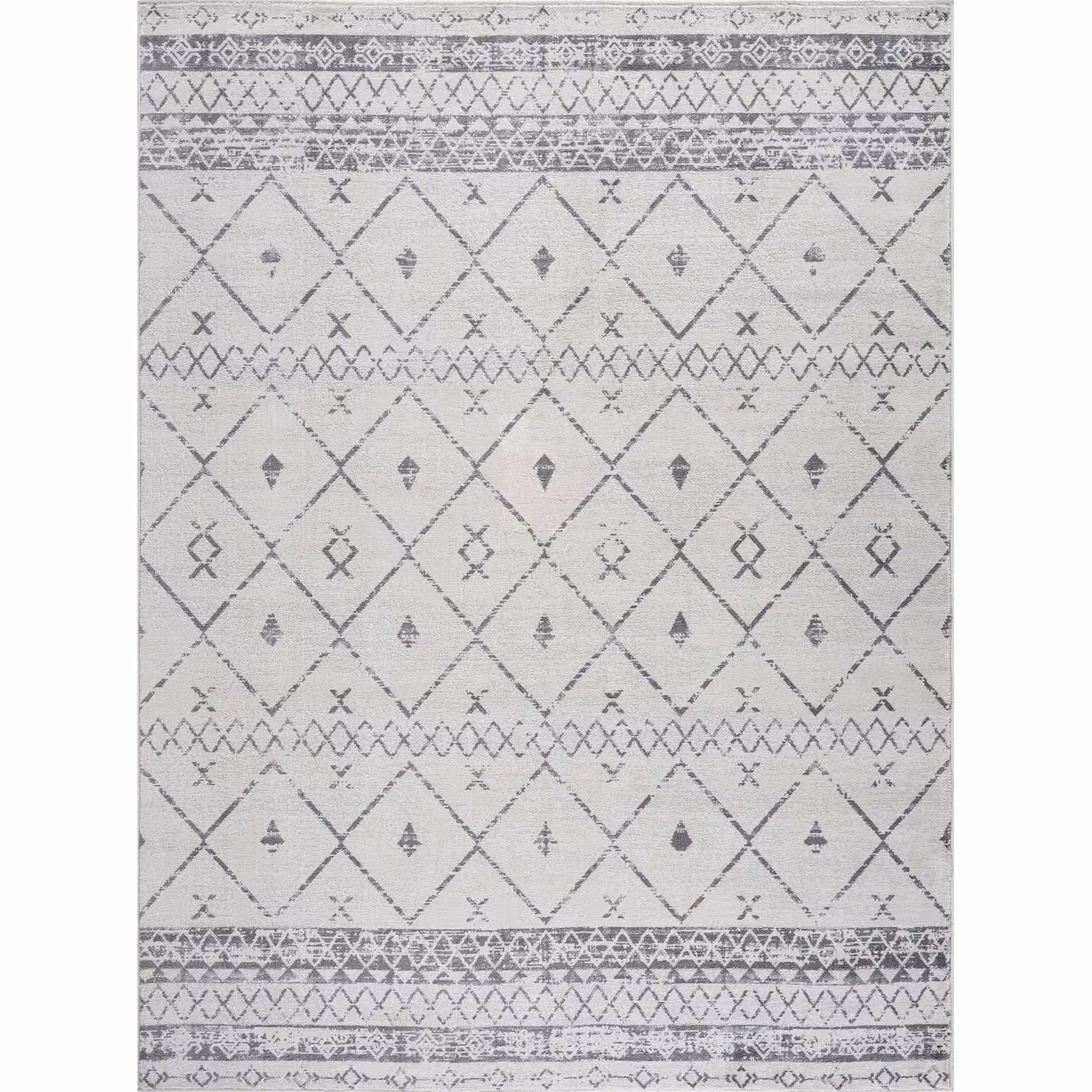Livabliss Roma Modern Abstract Rug in White and Grey, W: 80 cm, L: 220 cm – 2