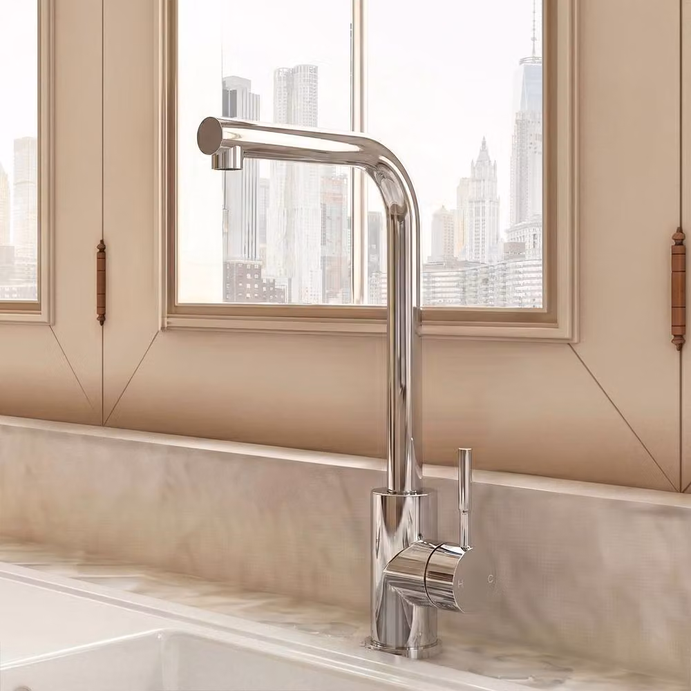 Balterley L-Neck Kitchen Sink Mixer Tap, Chrome Finish in Silver – 3