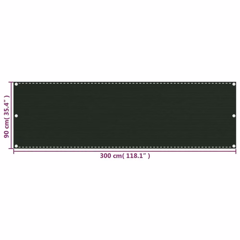 Berkfield Home Semi-Transparent Balcony Cover, Dark Green, W: 90 cm, H: 300 cm – 3