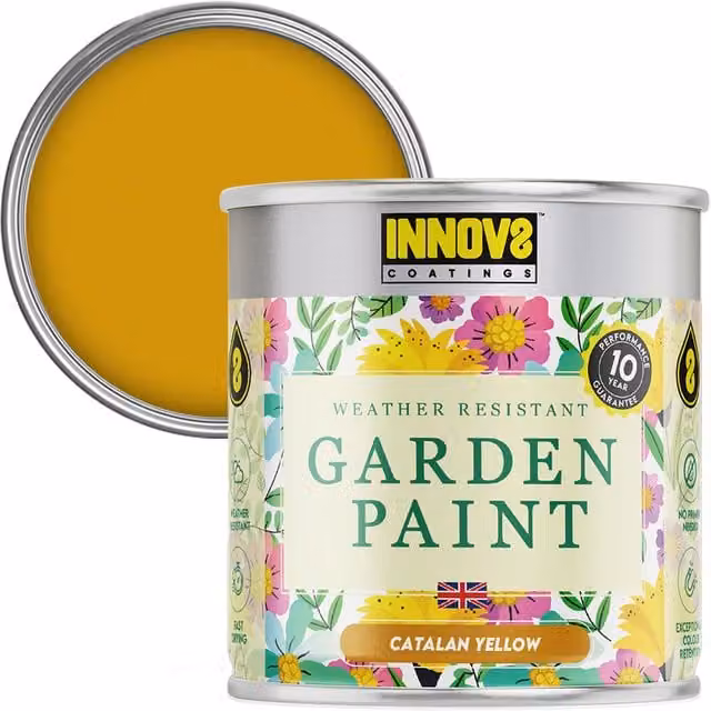 Innov8 Coatings Yellow Garden Paint with Satin Gloss Finish, 0.75 l