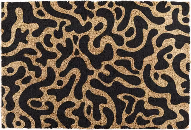 Artsy Mats Blobs Non-Slip Coir Doormat, Brown and Multicolour