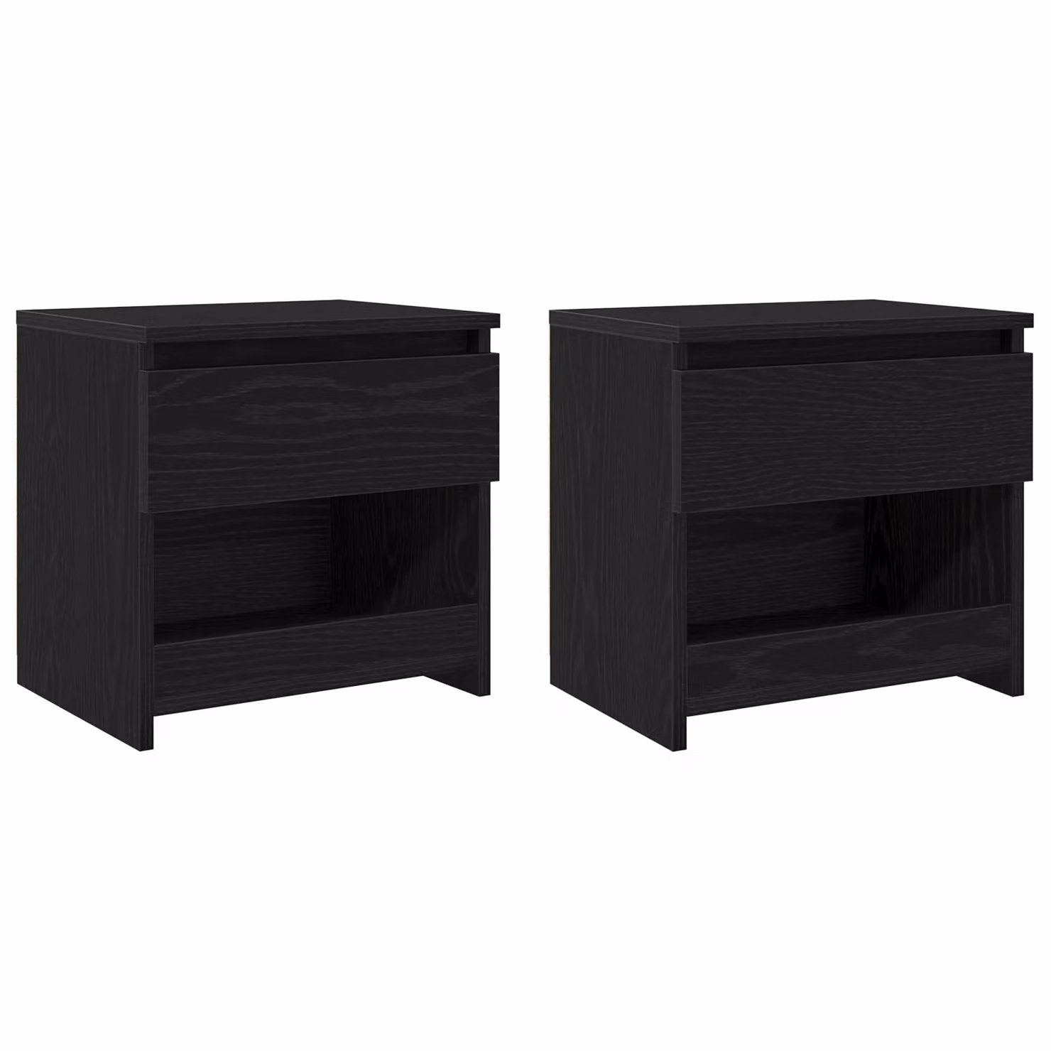 Berkfield Home Set of 2 Modern Black Oak Nightstands, W/D/H: 40 x 30 x 39 cm – 3