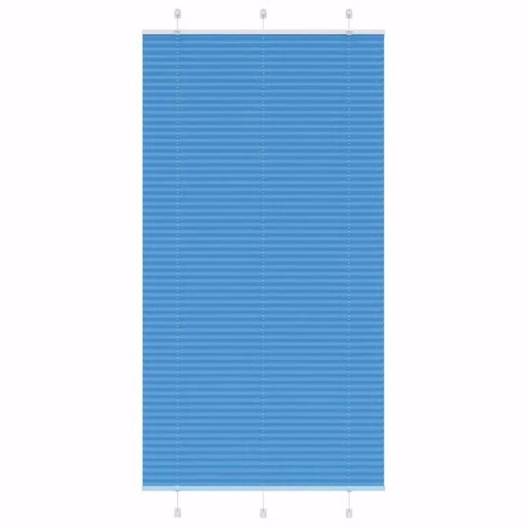 Berkfield Home Single Pleat Polyester Blind in Blue, W: 105 cm, H: 200 cm
