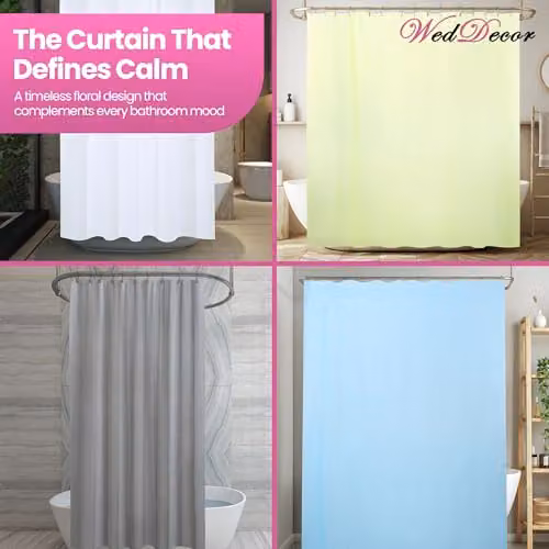 WedDecor Waterproof PEVA Shower Curtain in Green or Blue, W/D/H: 180 x 180 x 180 cm – 4