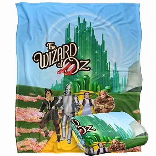 LOGOVISION The Wizard of Oz Silky Touch Super Soft Fleece Throw Blanket, Multicolour and White, W/D/H: 152 x 127 cm – 1