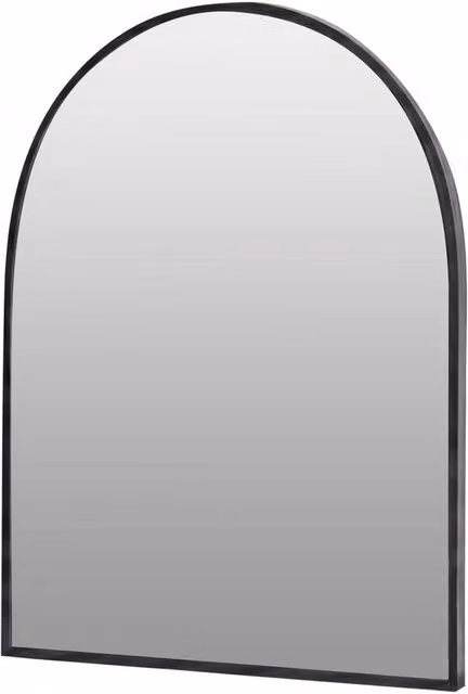VOGREX Black Metal Framed Arched Wall Vanity Mirror W: 30 cm, H: 40 cm