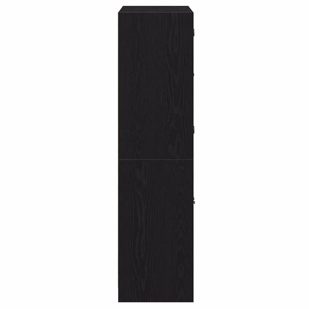 Berkfield Home Highboard with Glass Doors in Black Oak, W: 68 cm, D: 37 cm, H: 142 cm – 4