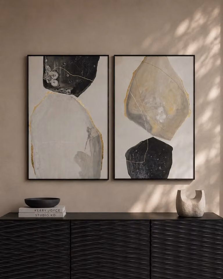 Tommy Franks Molten Oil Painting Abstract Wall Art, Black, W: 120 cm, H: 80 cm, D: 35 cm