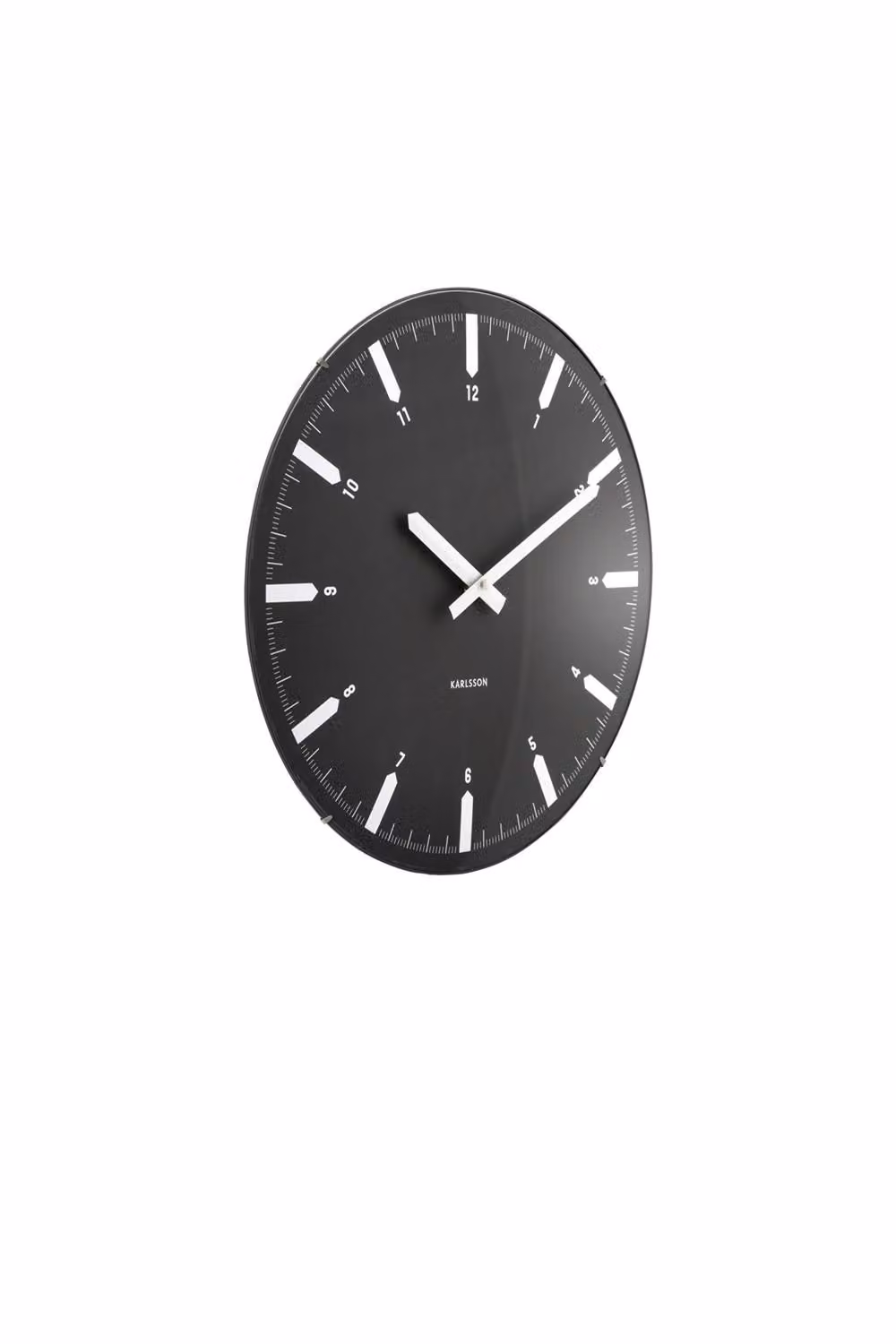 PRESENT TIME Karlsson Round Analog Wall Clock in Black with Realista Dome – 3