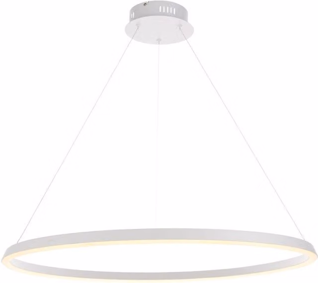 Loops LED Ceiling Pendant Light in Matt White and White Silicone with Height Adjustment – 1