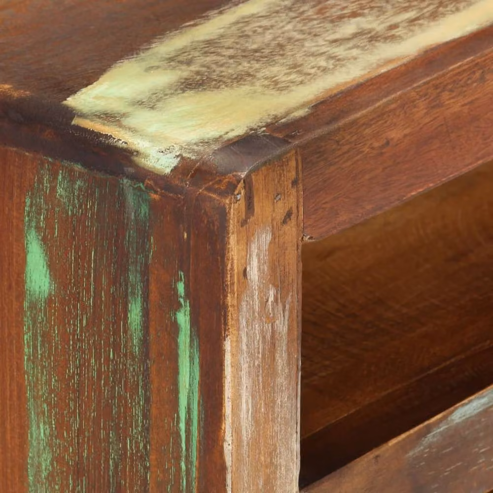 Berkfield Home Multicolour Rustic Solid Reclaimed Wood TV Cabinet W: 110 cm, D: 30 cm, H: 40 cm – 3