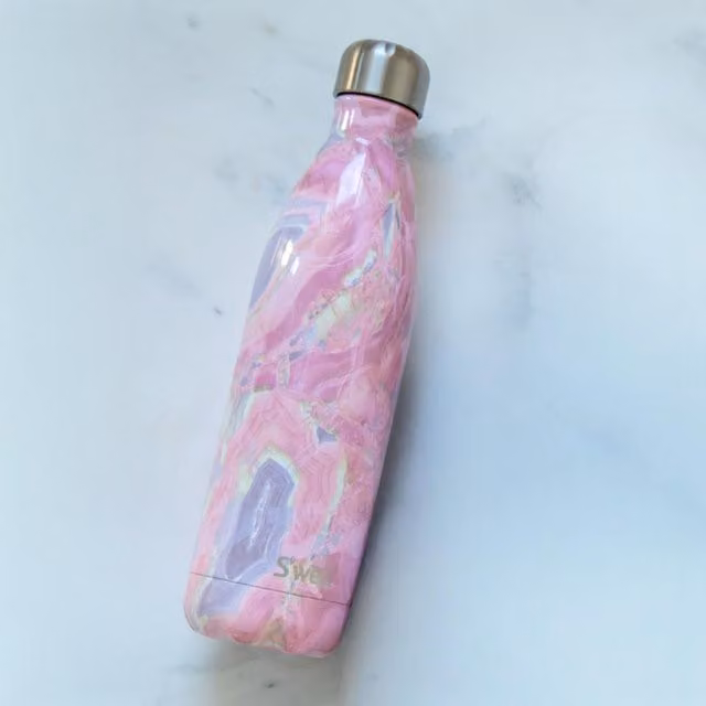 S'well Geode Rose Pink Vacuum Insulated Stainless Steel Water Bottle, 750ml
