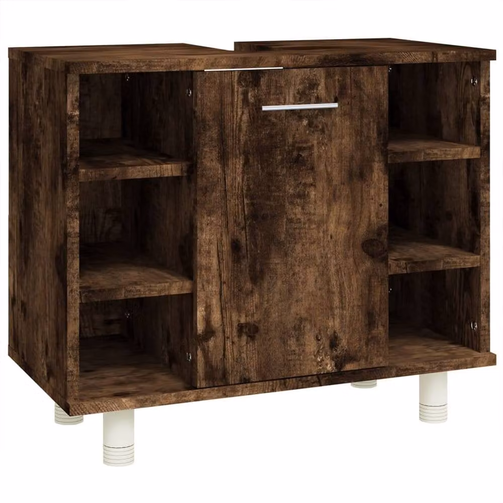 Berkfield Home Smoked Oak Bathroom Cabinet, Brown, W/D/H: 60 x 32 x 53.5 cm – 2