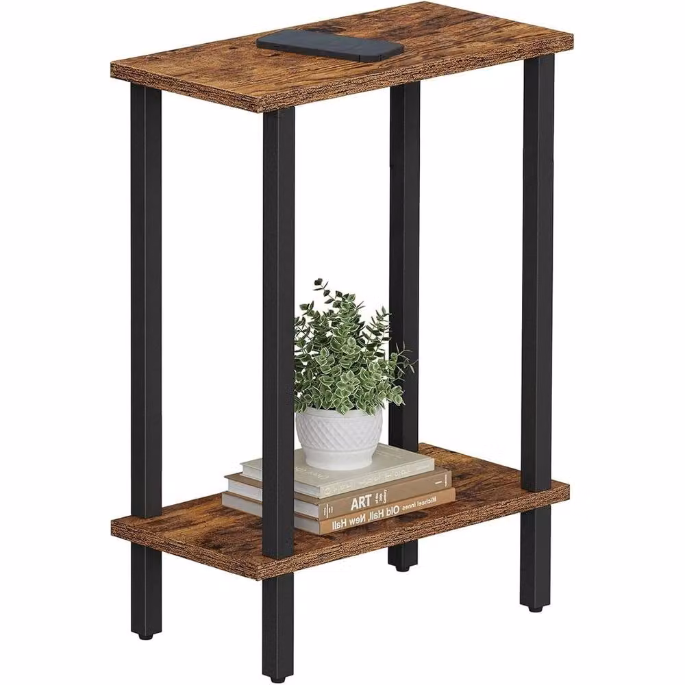 FORGEVIO Industrial Small Side Table in Brown – 4
