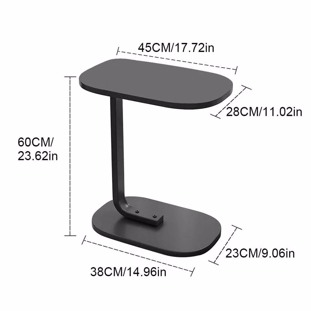 Kelvenix Black C-Shape Sofa Side Table and Computer Desk – 2