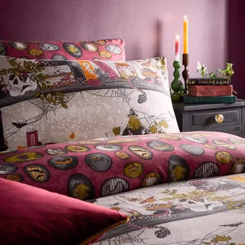 Riva Home Witchy Tales Reversible Graphic Duvet Cover Set, Multicolour, W: 180 cm, L: 200 cm – 2